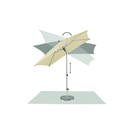 Parasol Droit Aluminium 250x200 Alu-Smart- Smoke Glatz