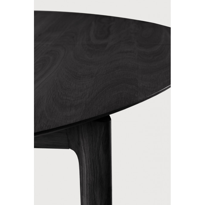 Table Bok ronde à rallonge en chêne noir 129/179 x 129 Ethnicraft