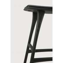 Tabouret de bar Osso en chêne brun - cuir marron Ethnicraft