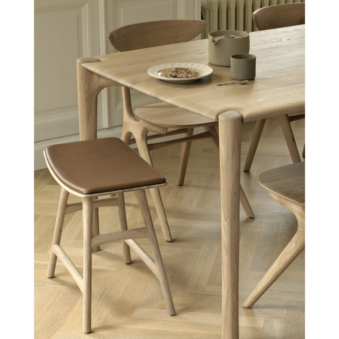 Tabouret Osso en chêne - cuir cognac Ethnicraft