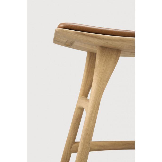 Tabouret Osso en chêne - cuir cognac Ethnicraft