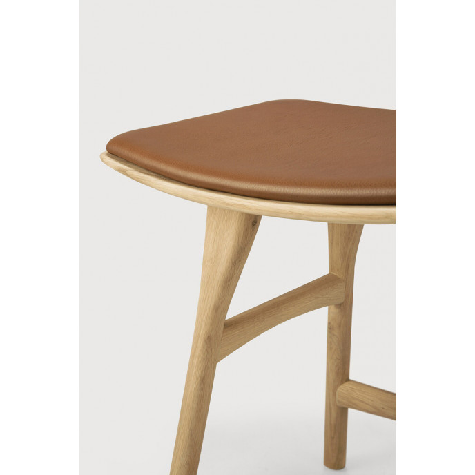 Tabouret Osso en chêne - cuir cognac Ethnicraft