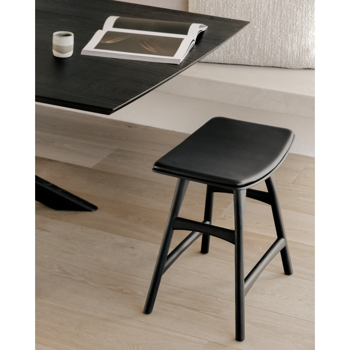 Tabouret Osso en chêne brun - cuir marron Ethnicraft