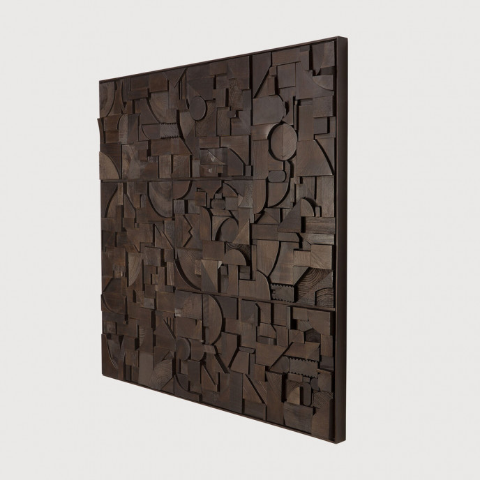 Décoration murale Teck 100x100 - Marron foncé Ethnicraft