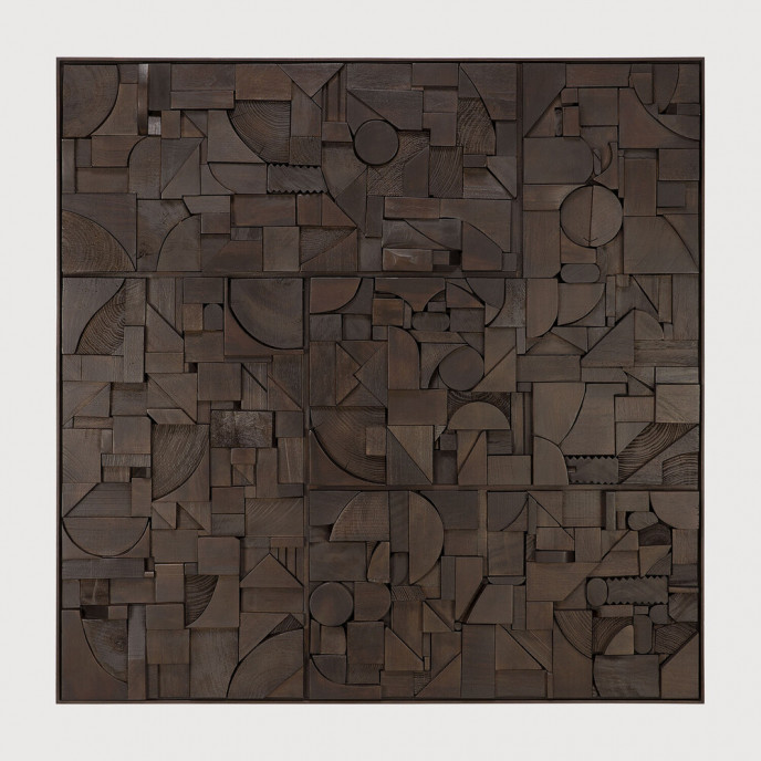 Décoration murale Teck 100x100 - Marron foncé Ethnicraft Décoration murale Teck 100x100 - Marron foncé Ethnicraft