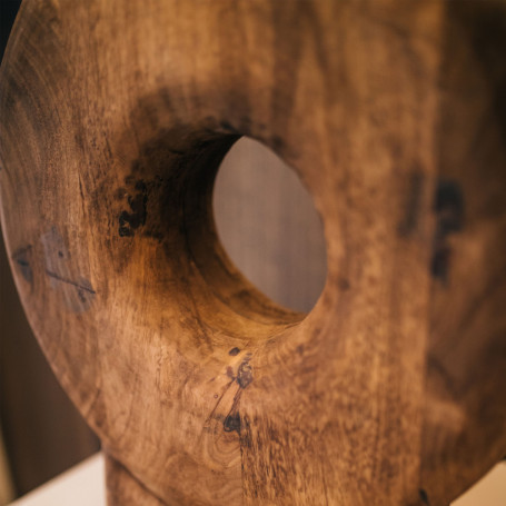 Lampe de table en bois de manguier D 48 x H 82 cm Lampedusa - Brun Pomax