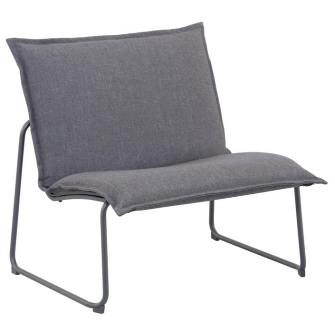 Chaise détente empilable en acier / polytex - Gris clair chiné Créador