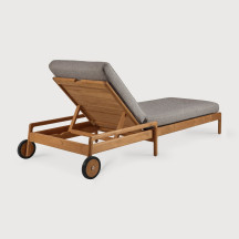 Bain de soleil Jack multiposition en teck + coussin moka Ethnicraft