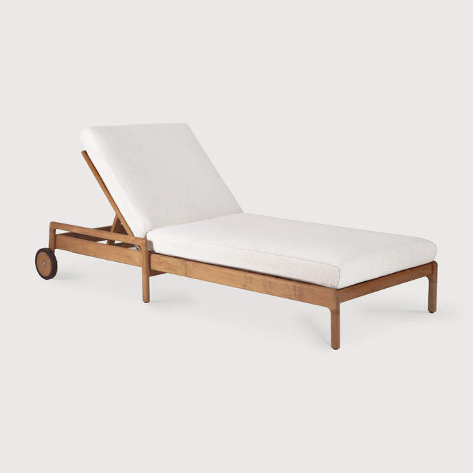 Bain de soleil Jack multiposition en teck + coussin blanc cassé Ethnicraft Bain de soleil Jack multiposition en teck + coussin blanc cassé Ethnicraft