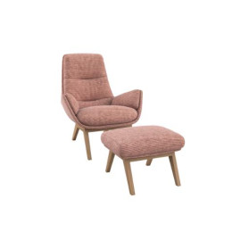 Fauteuil Moro Tissu Magnolia Pieds en chêne Flexlux