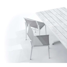 Chaise empilable AMAKA - Blanc Gris Les Jardins