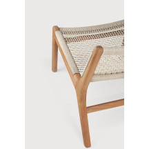 Fauteuil Jack en teck & tissu tressé beige Ethnicraft
