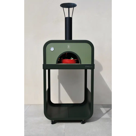 Four à bois Le Flambeur 60 - vert eucalyptus - sur pieds Ephrem