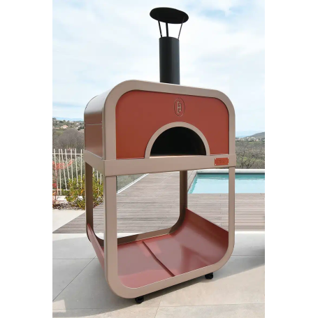 Four à bois Le Flambeur 90 - terra cotta & sable - sur pieds Ephrem