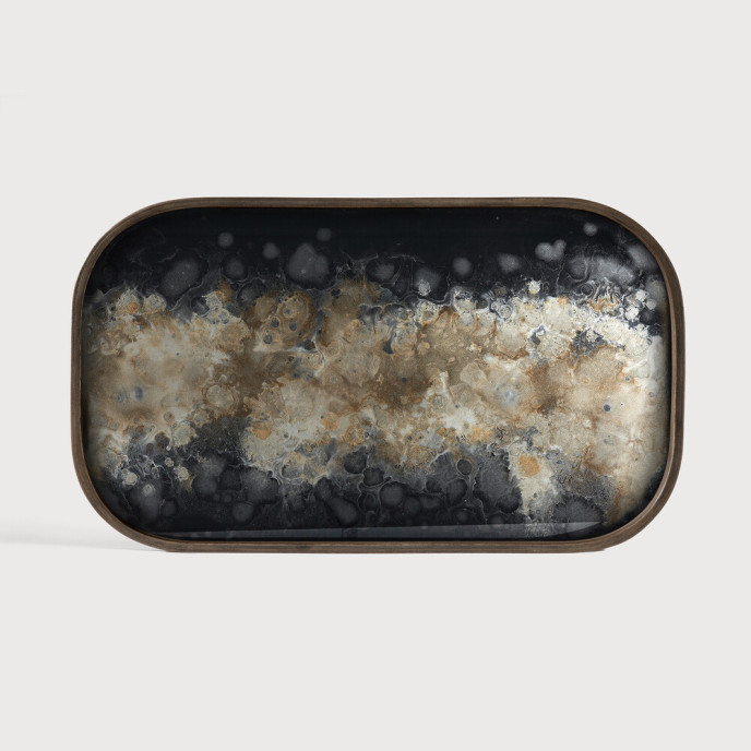 Plateau en Verre rectangulaire Organic Ethnicraft