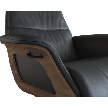 Fauteuil Clément Medium Tissu Savoie Pieds Noyer Satin Platine Flexlux