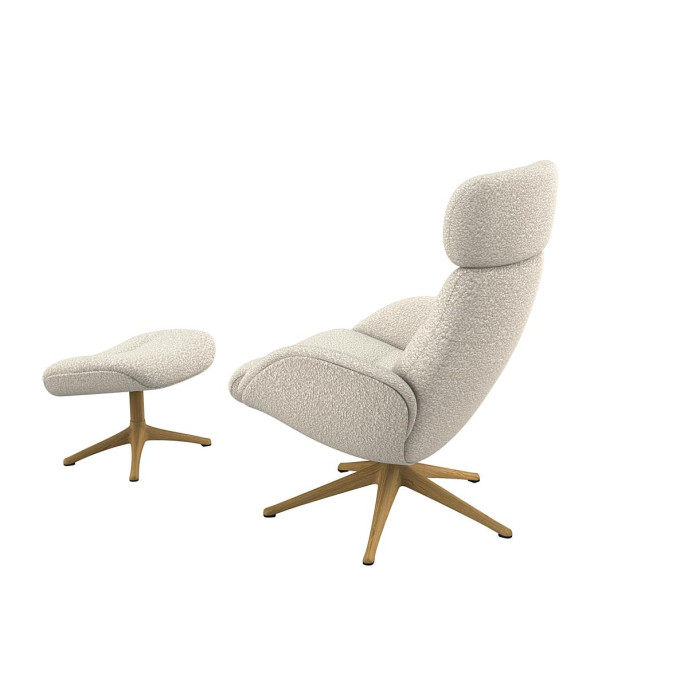 Repose-pieds Elégant Tissu Roma Blanc cassé Flexlux