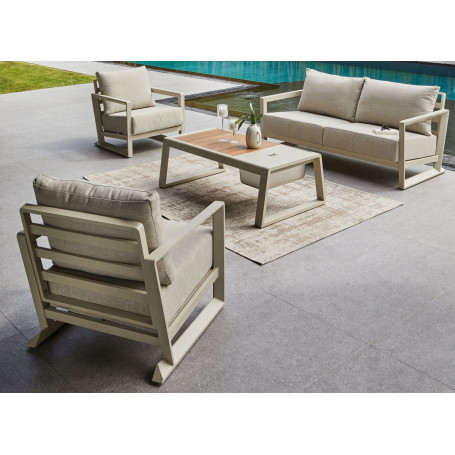 Ensemble détente Perth - Crème et Chêne Proloisirs