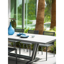Table extensible plateau latté AMAKA - Gris espace Les Jardins