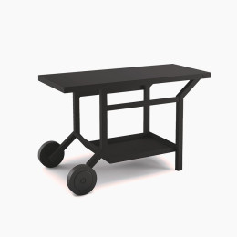 Table Roulante En Acier Noir Forge Adour
