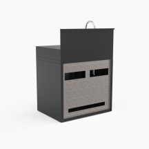 Meuble de cuisine extérieure avec évier en acier fermé noir Forge Adour