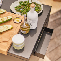 Desserte roulante acier fermé noir Forge Adour