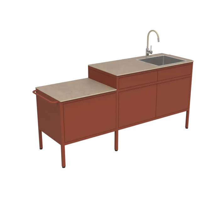 Cuisine la Gourmande Goosto Ocre Rouge Fermob