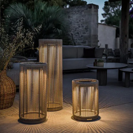Lantèrne solaire Ø35 cm/ H 90 cm beige - Les Jardins
