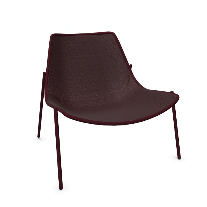 Fauteuil bas Round - Rouge intense Emu
