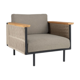 Fauteuil Corbey aluminium & tissu - couleur gris Ethnicraft
