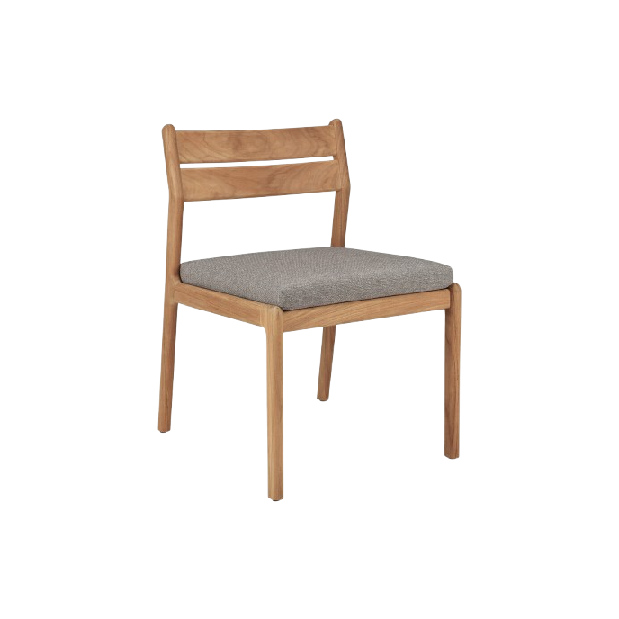 Chaise Jack en teck & tissus - couleur mocha Ethnicraft