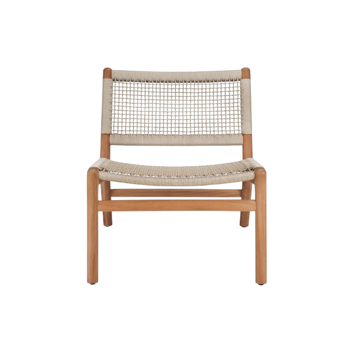 Fauteuil Jack en teck & tissu tressé beige Ethnicraft