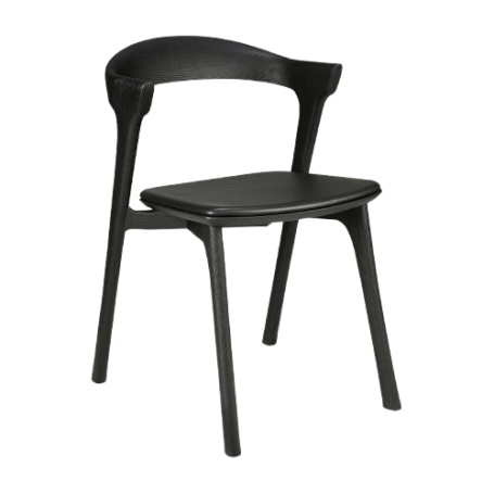 Chaise Bok en chêne noir - cuir noir Ethnicraft