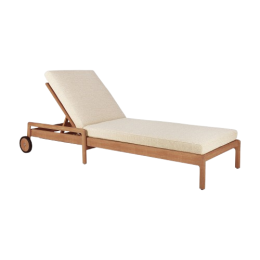 Bain de soleil Jack multiposition en teck + coussin sable Ethnicraft