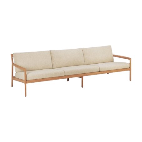 Canapé Jack en teck & tissu - couleur blanc cassé L 265 Ethnicraft