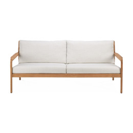 Canapé Jack en teck et tissu - couleur blanc cassé L 180 Ethnicraft