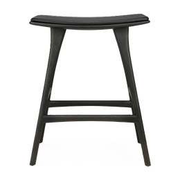 Tabouret de bar Osso en chêne brun - cuir marron Ethnicraft