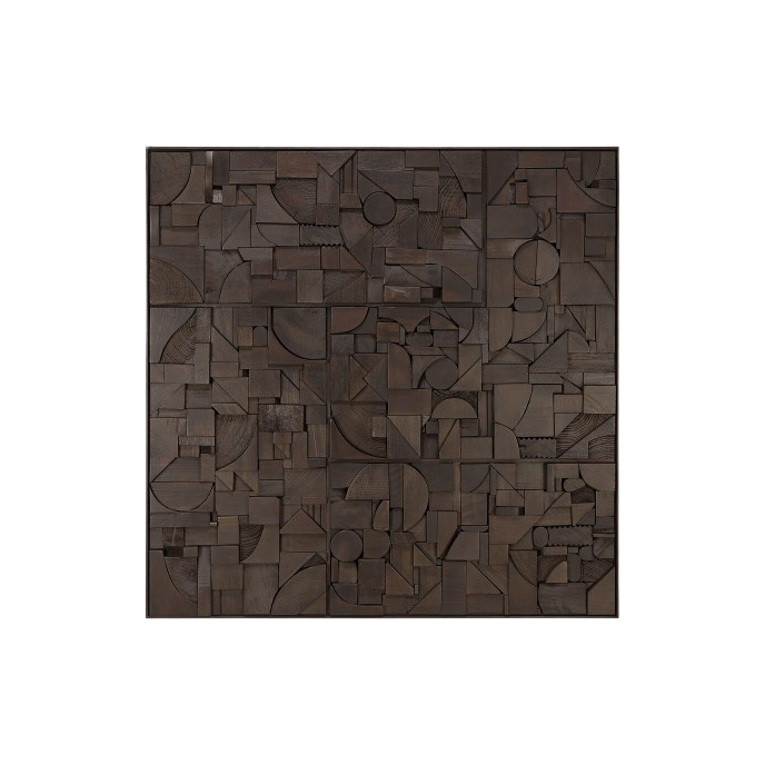 Décoration murale Teck 100x100 - Marron foncé Ethnicraft