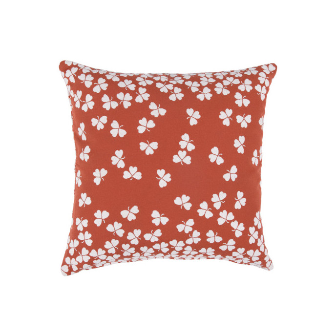 COUSSIN TREFLE 44X44 OCRE ROUGE