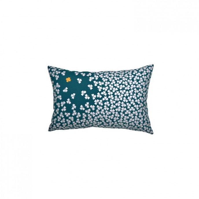 Coussin Trefle 44*68 Bleu Canard Coussin Trefle 44*68 Bleu Canard