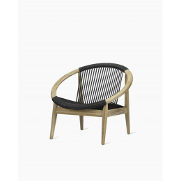 Fauteuil Lounge Frida teck / corde anthracite Vincent Sheppard