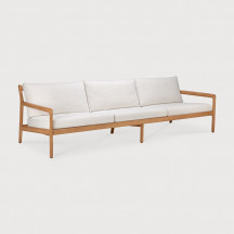 Canapé Jack en teck et tissu - couleur blanc cassé L 265 Ethnicraft